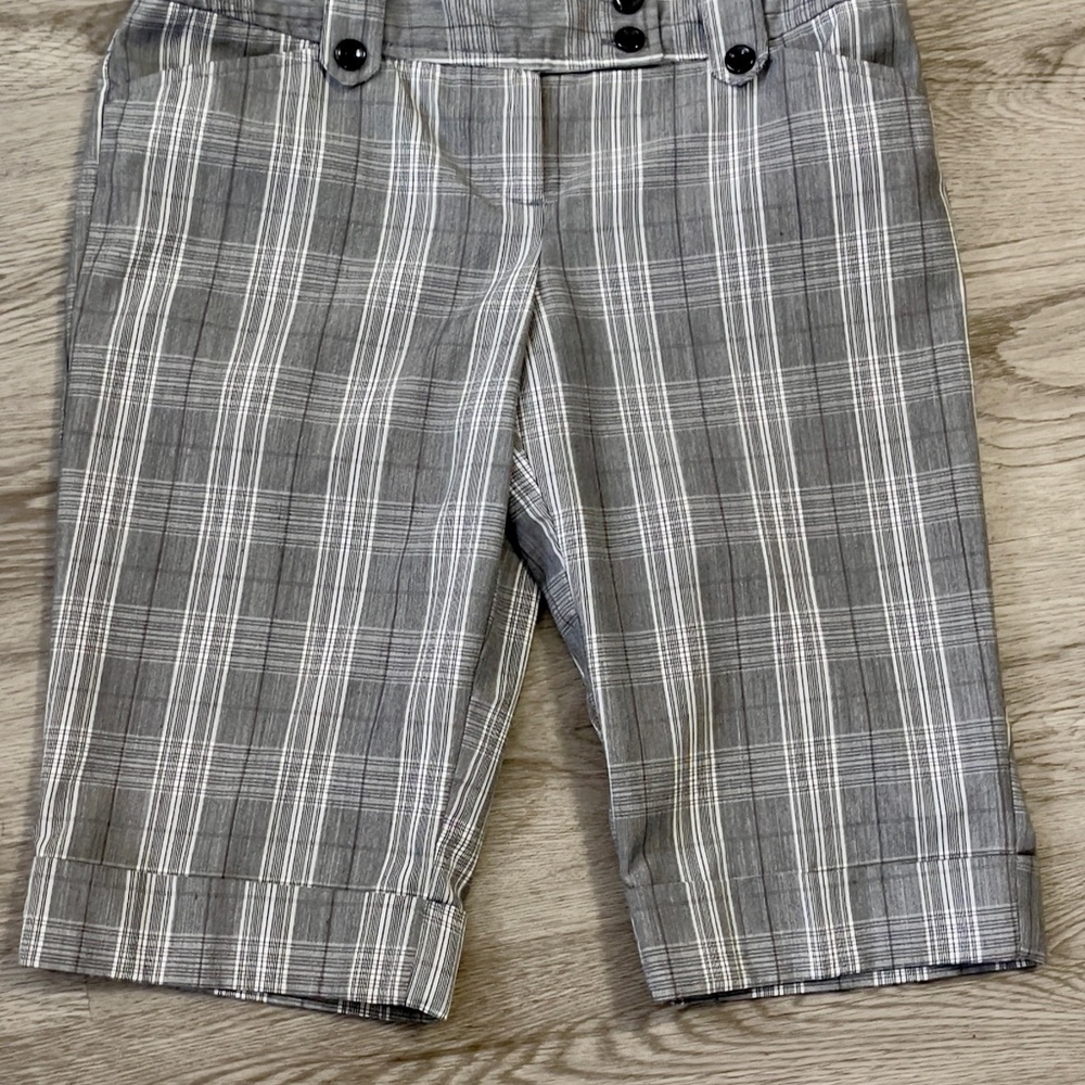 Copper Key Y2K Plaid Trouser Bermuda Shorts Sz 3 Preppy Academia Office Grunge